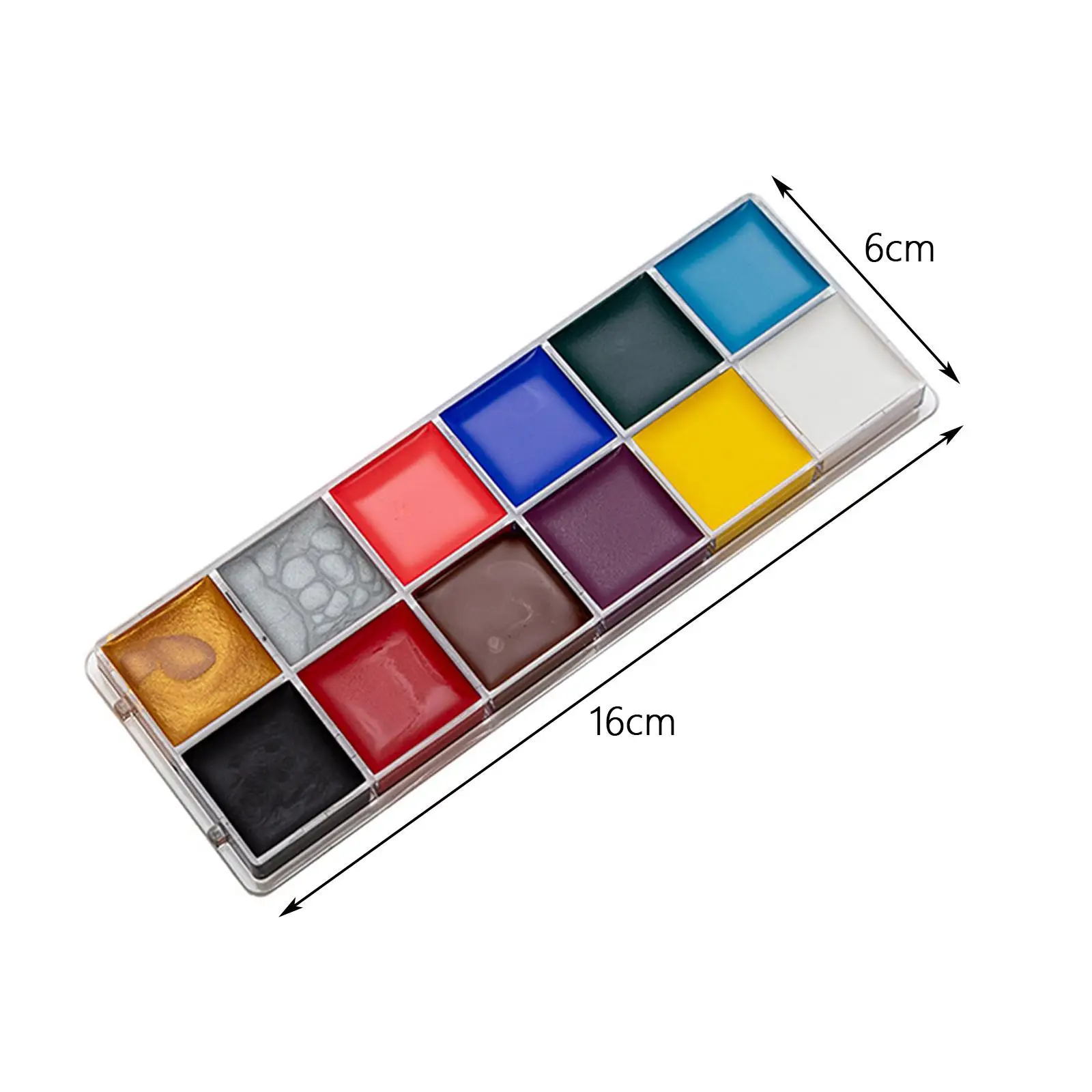 油絵の具 フェイスボディペイントパレット 12色 メイクアップキット アーティスティックフェイスペインティング用 ハロウィン クリスマス ステージパフォーマンス用