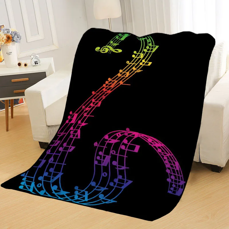 Personalized Blanket Custom Music Notes Blankets for Beds Soft DIY Your Picture Decoration Bedroom Throw Travel Blanket 3.1