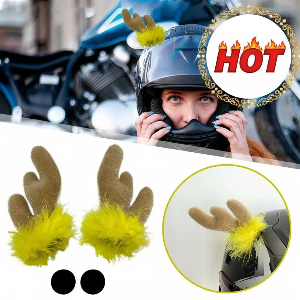 

2 шт. красные рождественские рога-декор своими руками для мотоциклетного шлема, специальный аксессуар