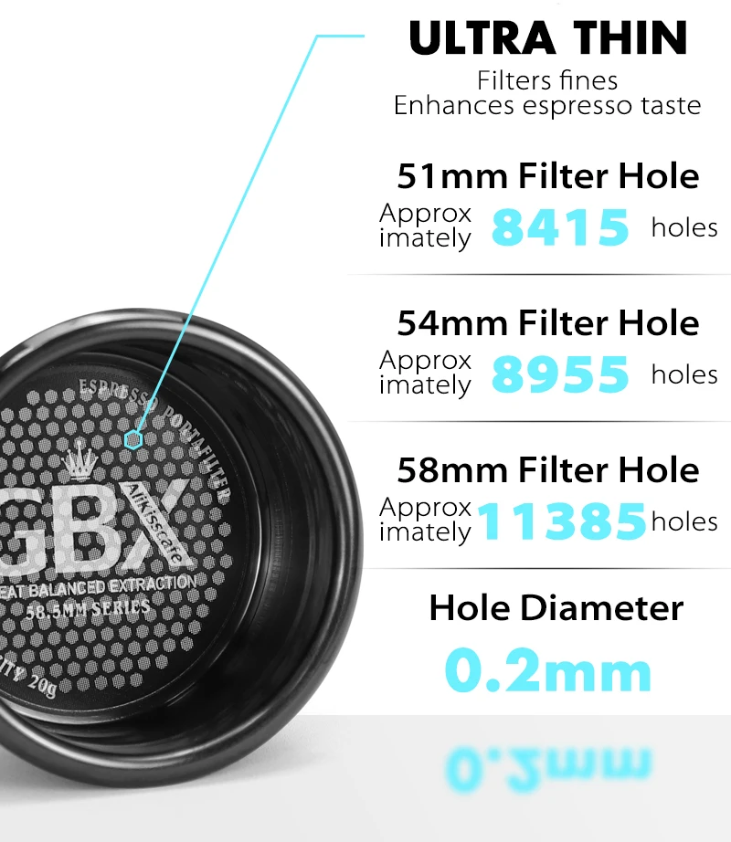 AliKisscafe 51 mm 54 mm 58 mm Espresso-Filterkorb, präzise, ​​passend für Delonghi Breville E61 Siebträger, Kaffeezubehör, Barista-Werkzeuge – Detail 5