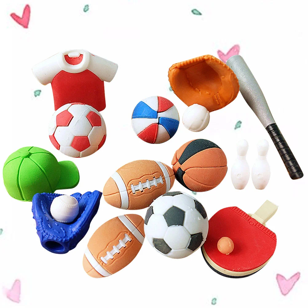 50 Pcs Rubber Eraser Creative Cartoon Mini Football Kids Gift Stationery Tool Eco Friendly Classroom Office Decor Easy