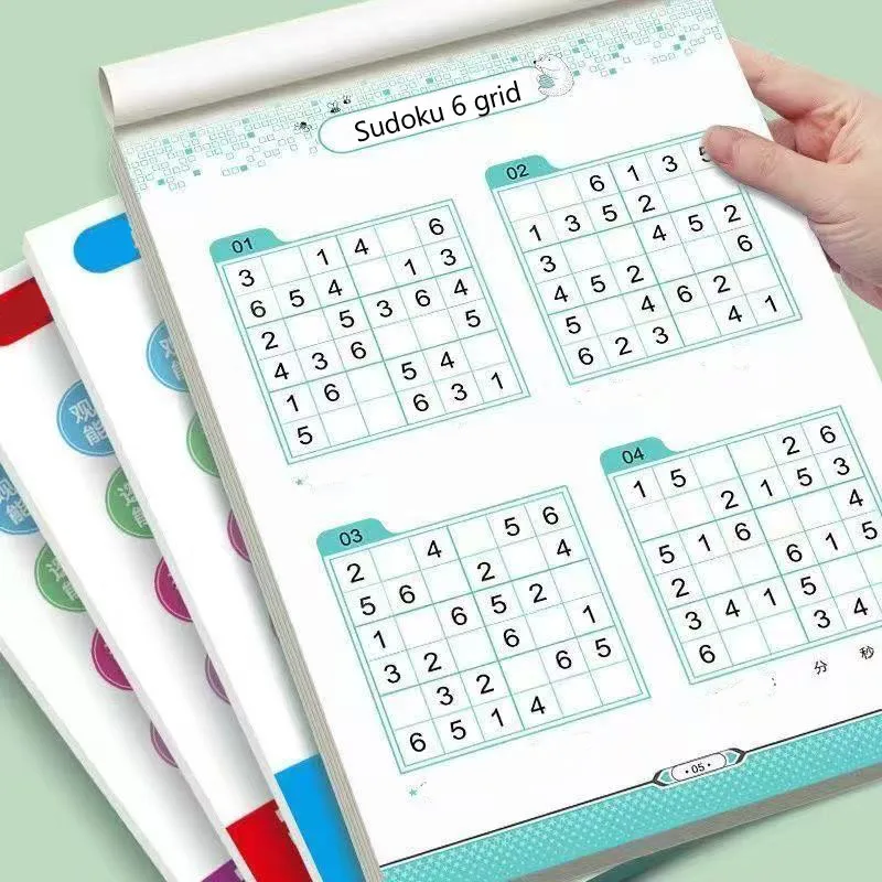 

Книга Судоку для начинающих, детей, учащихся начальной школы, четыре шесть игр с девятью сетками, логическое мышление, лестница, обучающая игрушка-головоломка