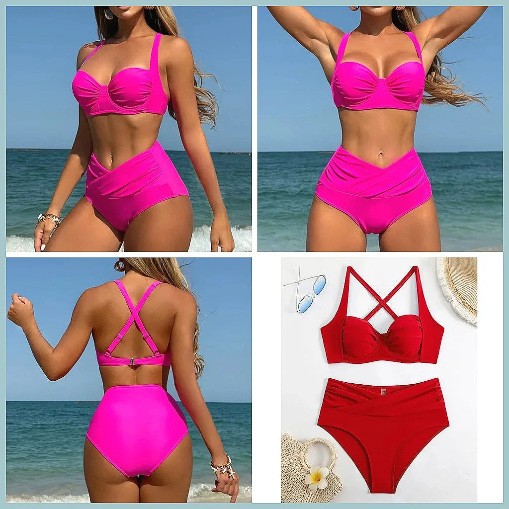 

Сексуальный комплект бикини с эффектом пуш-ап и косточками, бразильский пляжный купальник для женщин