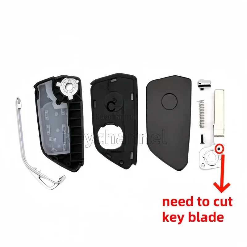 3 Button Car Key Shell Modified Flip Folding Key Case Golf 8 Style Casing for Golf Tiguan Polo Jetta Skoda Seat 5K0 837 202AD