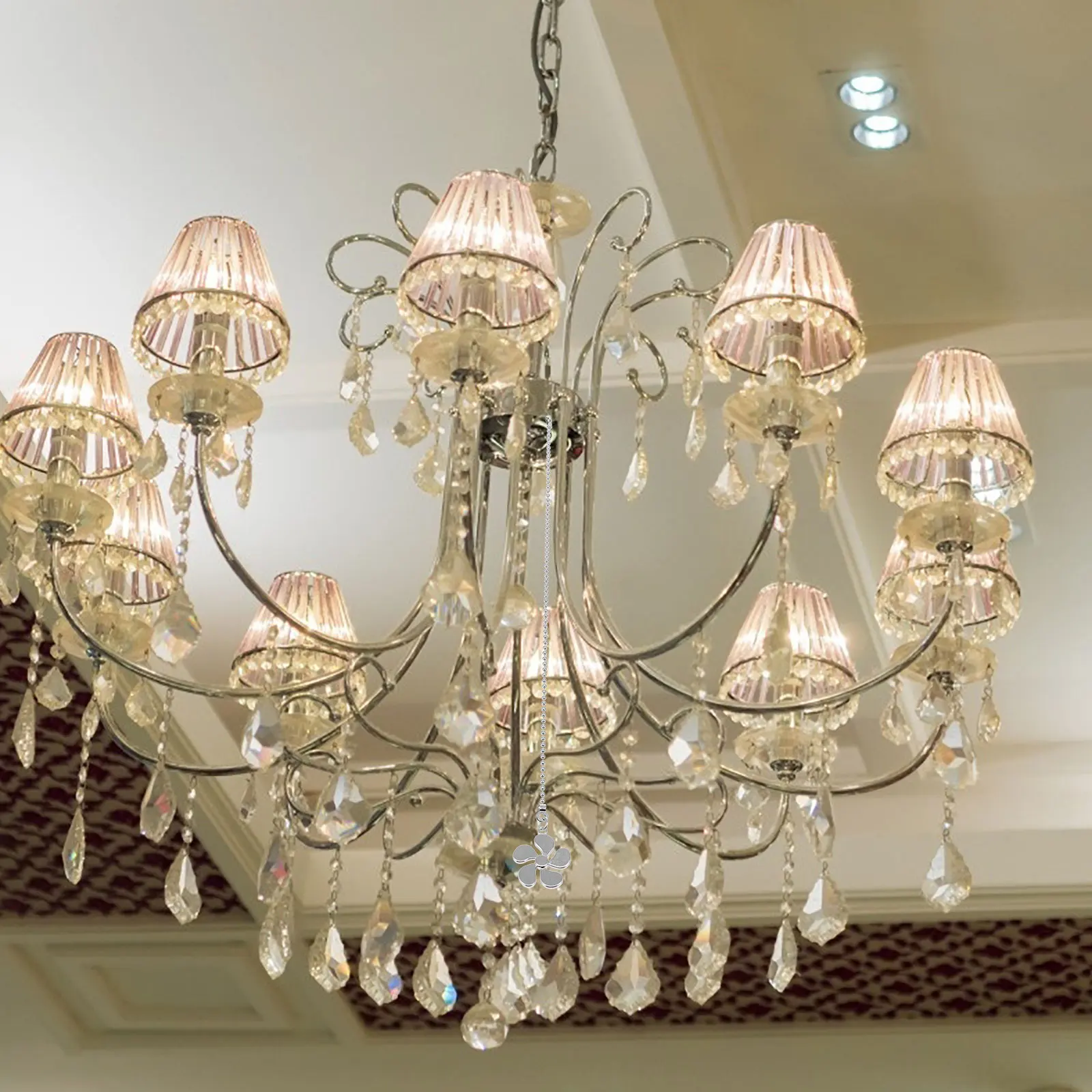 

2pcs Zinc Alloy Pendant Pull Chain Extension Durable Material Long Use Colorful Design Ceiling Fans Lights Hardware