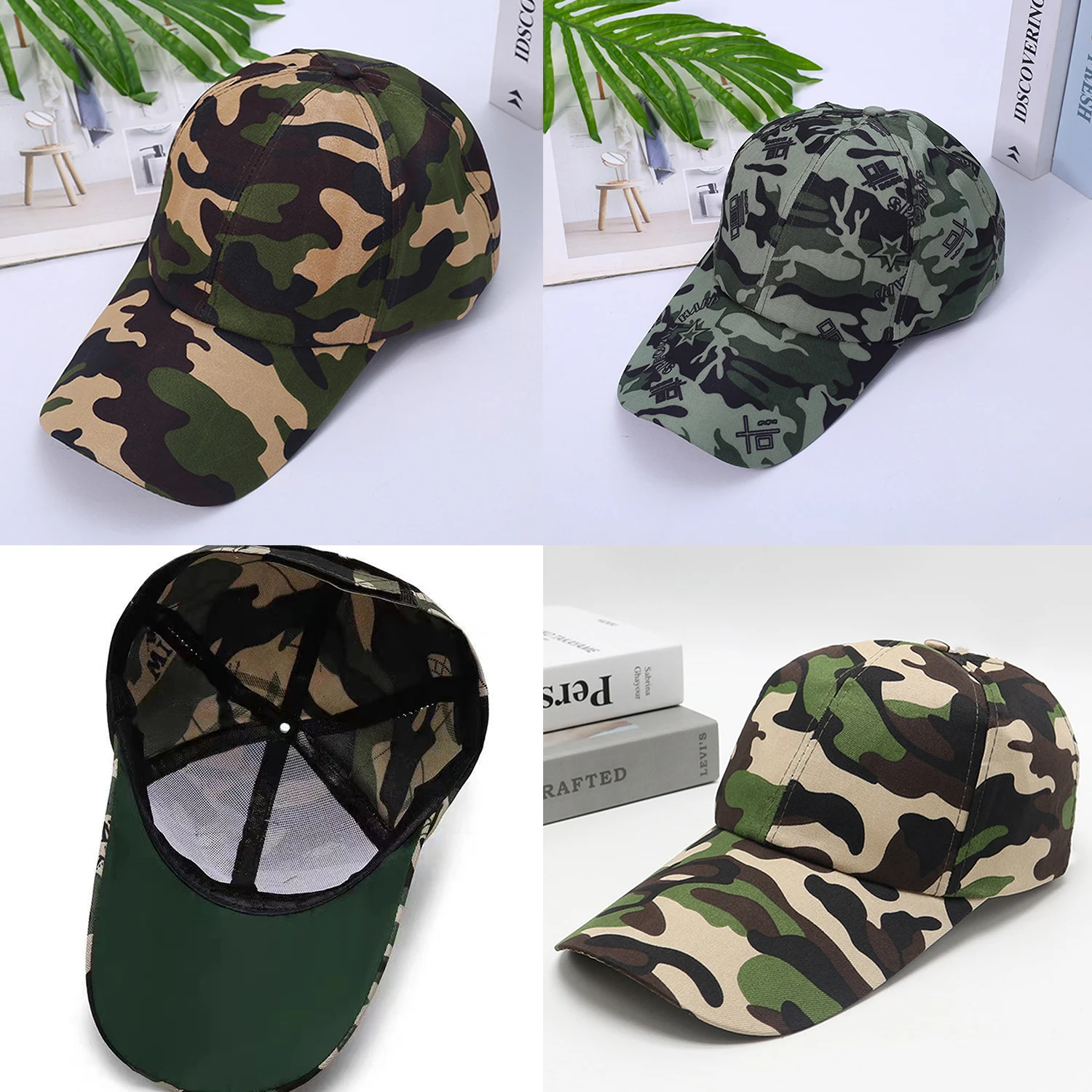 

Camouflage Baseball Cap Women Men Snapback Hip Hop Cap Camo Fishing Hats For Women Men Army Cap Female Outdoor Quick Drying