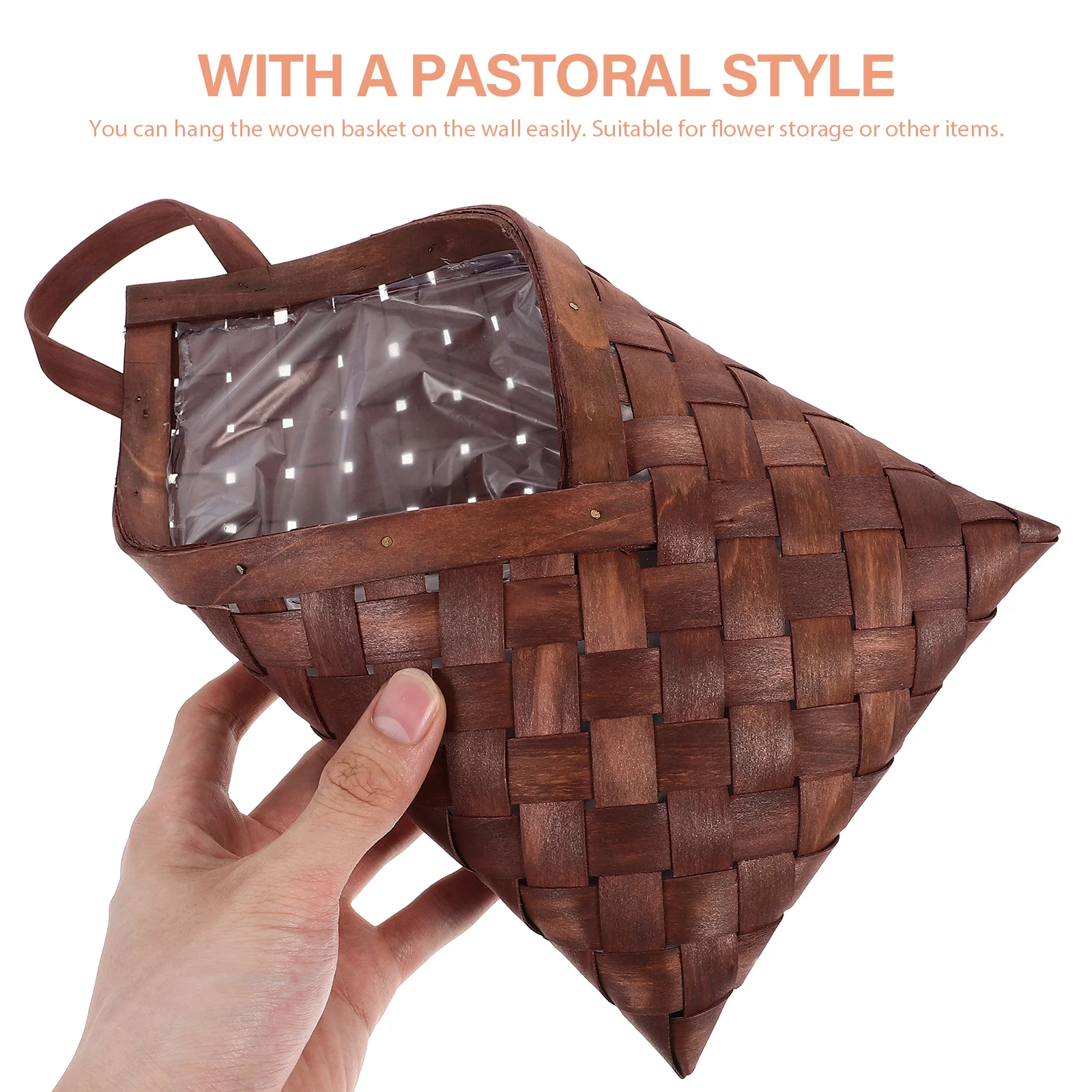 

Sturdy Woven Hanging Basket Wall Mounted Storage Organizer For Kitchen Home Decor Flower Plant Container