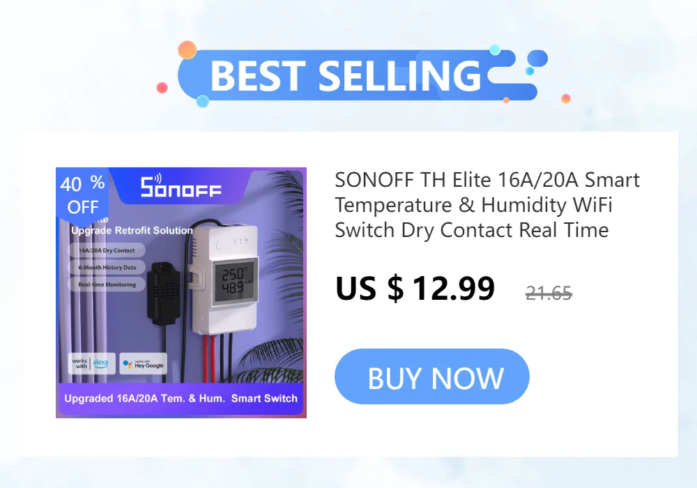 SONOFF-Capteur de température et d'humidité, THS01 WTS01 RJ9 4P4C, câble d'extension de connecteur 5m pour macoff TH Elite/TH Origin, nouveau  44