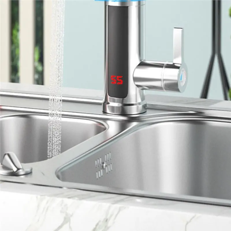 A84G-Tankless Instantaneous Water Heater Electric Kitchen Water Heater Tap Instant Hot Water Heater Cold Heating Faucet US Plug