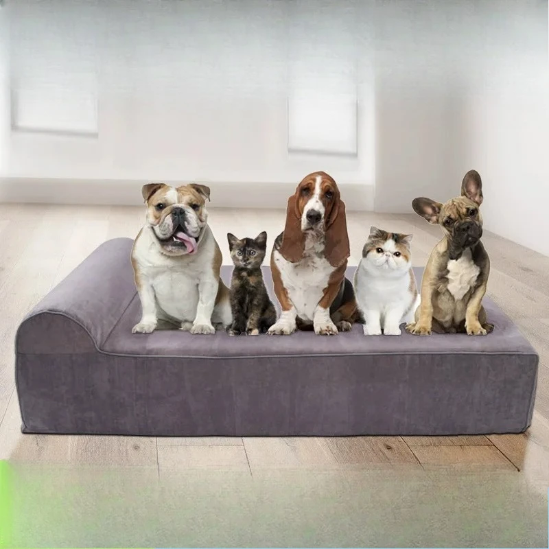 Large pet mattress round pillow slow rebound memory cotton pet pad waterproof and removable and washable