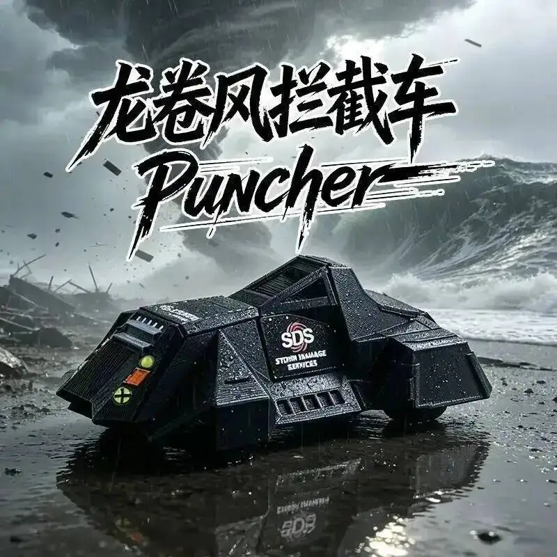 3D-gedruckte Tiv1 Tiv2 Puncher Titus Figur Tornado-Abfangfahrzeug 2 TA1 Actionfigur Desktop-Display-Modell Sammlerstück Spielzeug – Detail 1