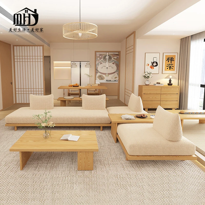 

MHJ японский стиль, комбинация ветрового дивана, новинка 2024, ваби-****, диван с открытой спиной, горизонтальный диван для зала