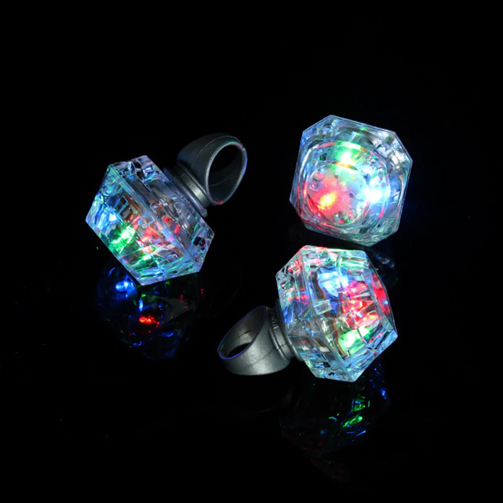 24 Pcs Light up Ring Jelly Rings Flashing LED Finger Gifts for Stocking Stuffers Lights Toys Children’s Props