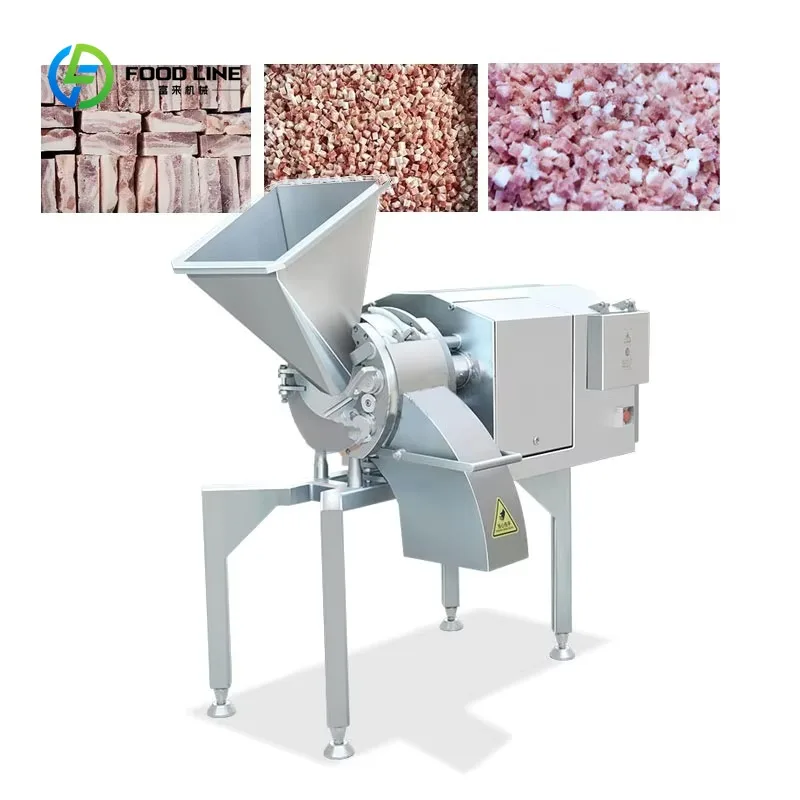 Customized 4-10mm Frozen Meat Dicing Machine 300-500kg/h Industrial 3D Centrifugal Cube Cutter Slicer Shredder