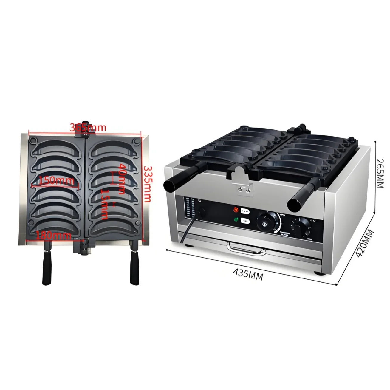 Food tools Commercial Banana Shape Crispy Maker Snack hine Commercial Waffle Baker for Cheese Chocolate Waffle Cake