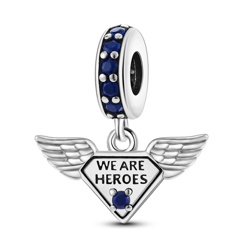 925 sterling silver wings Sister Cross pendant charms fit original 4mm Aperture bracelet charm beads necklace Diy female jewelry image 3