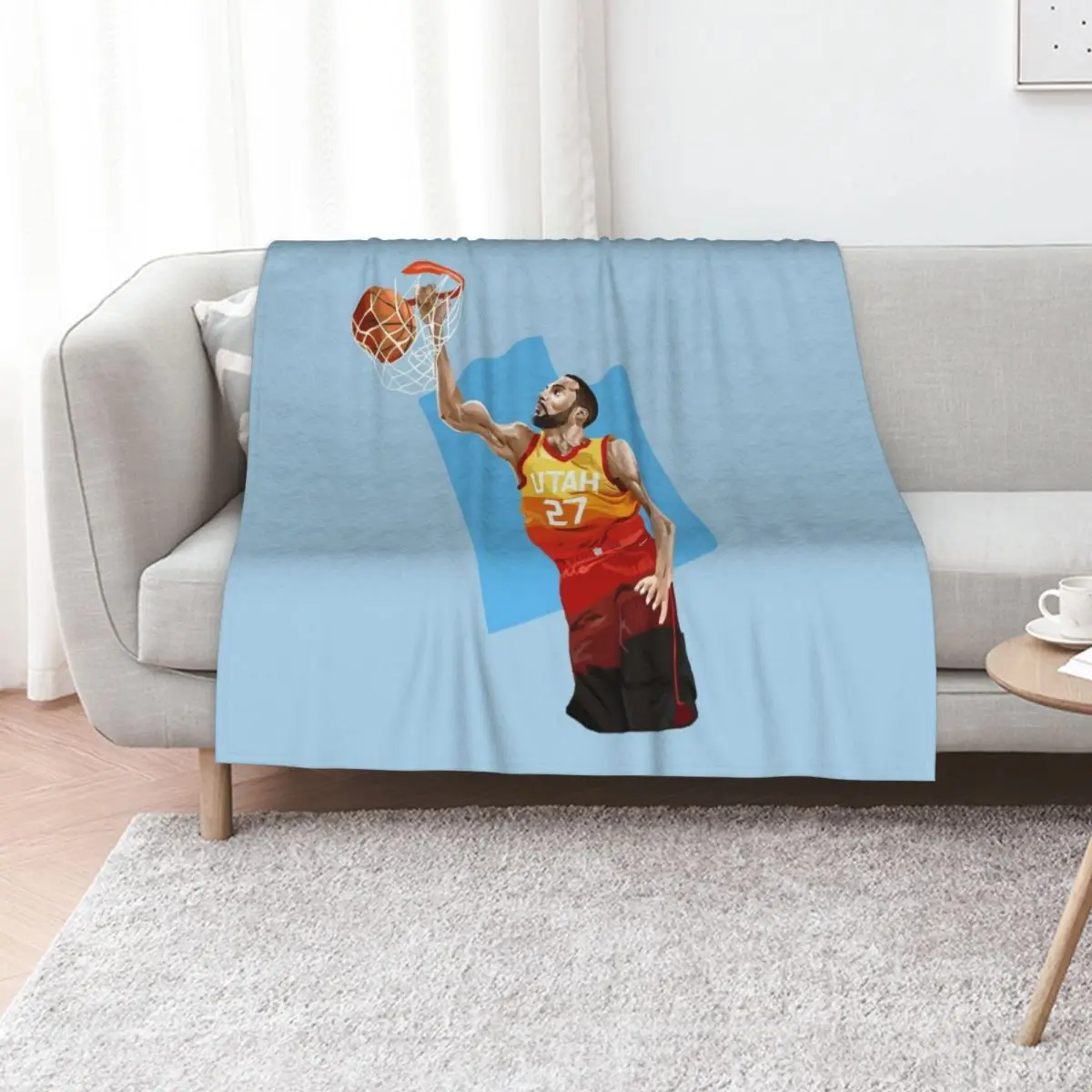 

Rudy Gobert Throw Blanket Personalized Gift Bed linens Bed covers bed plaid Blankets