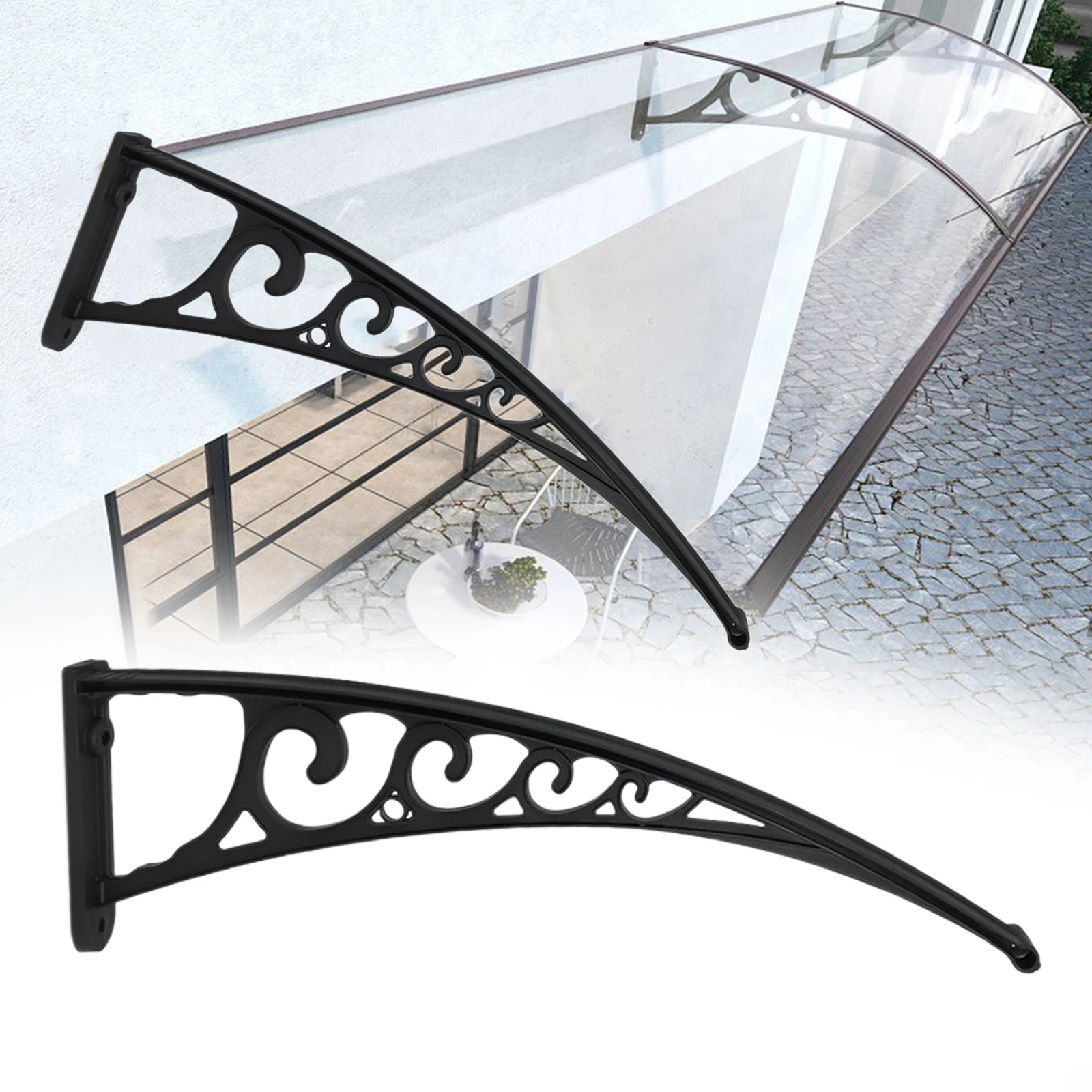 Stable Awning Canopy Bracket Overhead Hollow Outdoor Easy Installation Awning Holder for Yard Patio Front Door Porch Window