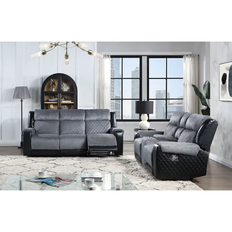 

Black Reclining Sofa and Love Seat Set