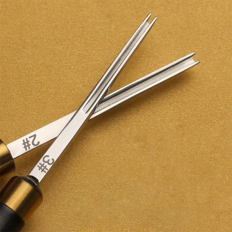 KX4B Кожаные края Skiving Tool Leather Craft Tool с деревянной ручкой кожа