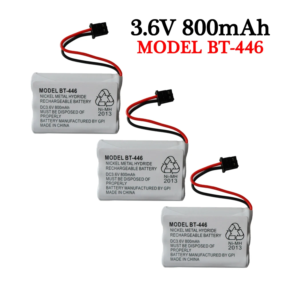 3 sztuk/partia Ni-MH 3.6V 800mAh bateria do telefonu bezprzewodowego dla Uniden BT446 BT-446 BT-1005 BP-446 BBTY0457001 BBTY045800 Komórki słuchawkowe