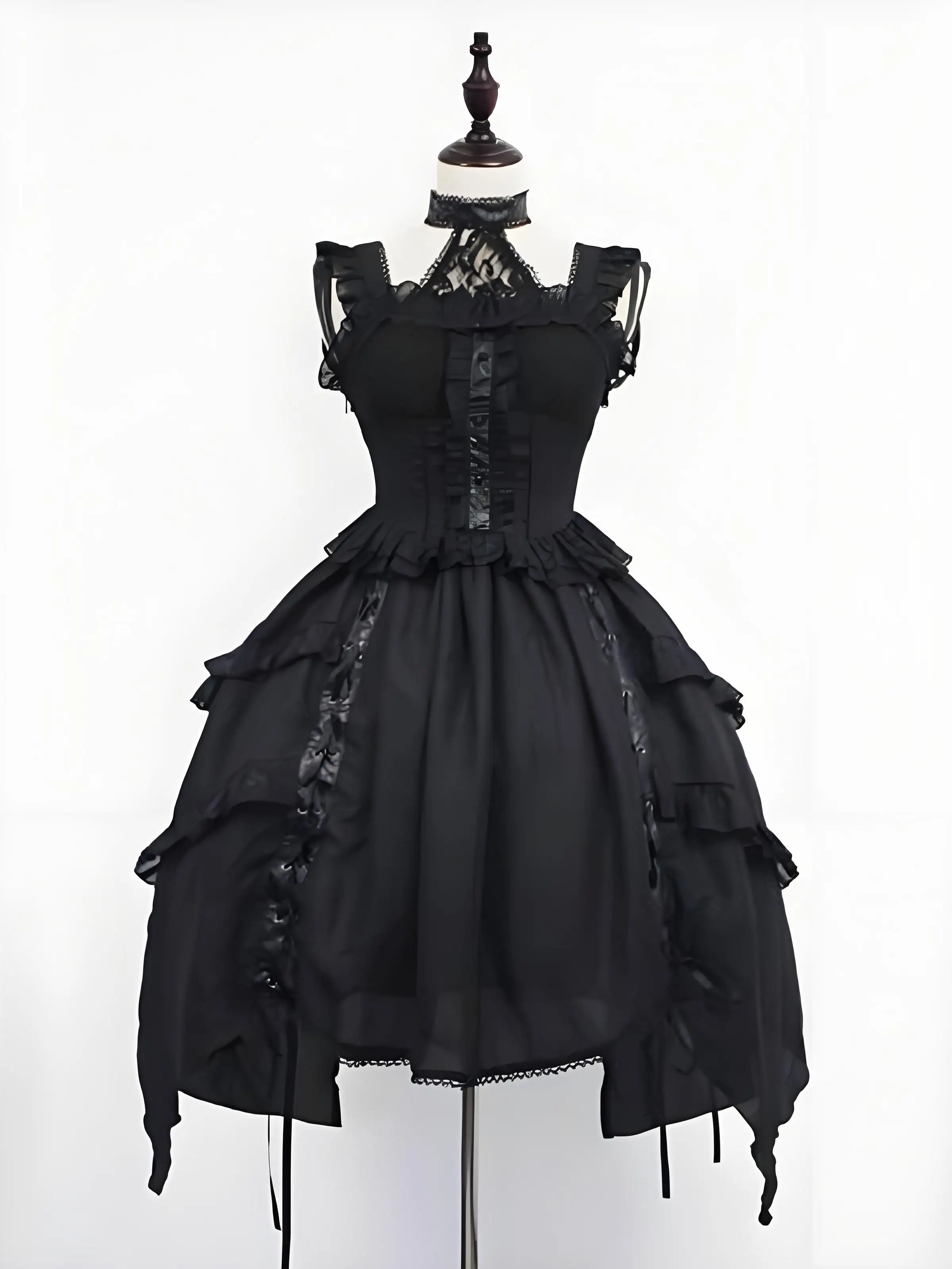 

Gothic Lolita JSK Dress with Lace Frills