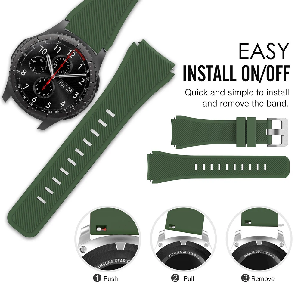 20mm 22mm Band for Samsung Galaxy Watch 4/Classic/3/46mm/42mm/active 2 Gear s3 /S2 silicone bracelet Huawei GT/2/GT2 Pro strap