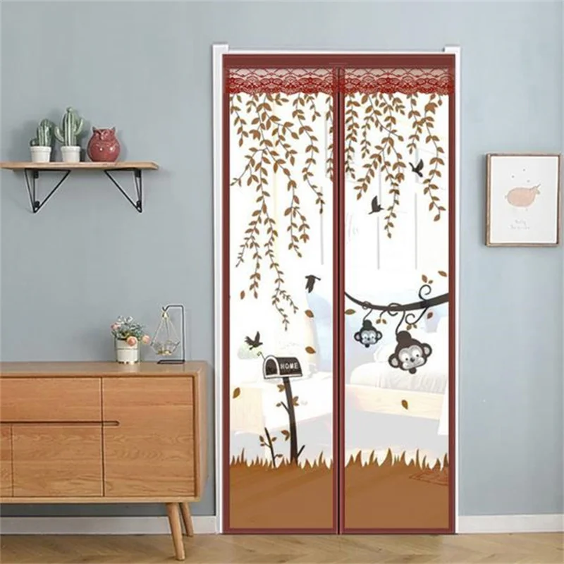 

2022 customize Screen door summer Anti-mosquito fly Curtain net ventilation Automatic closing cortinas