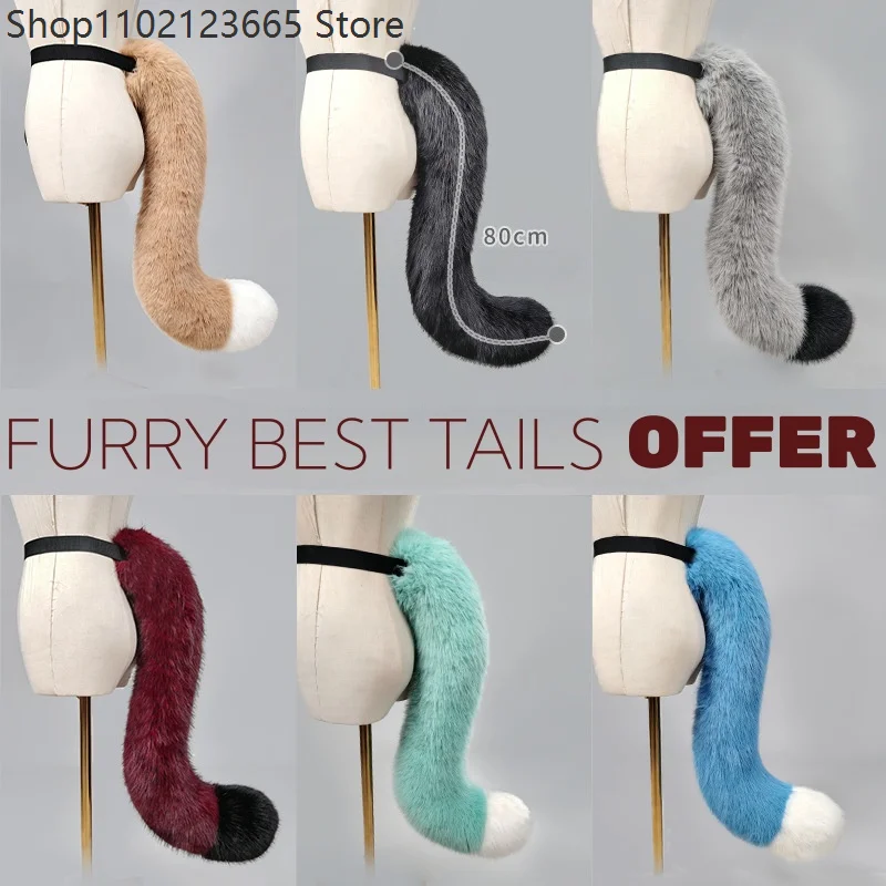 Handmade Lolita Furry Cosplay Animal Tail Halloween Party Cosplay Sexy Fox Cattail Cosplaycostume Kawaii Anime Performance Props