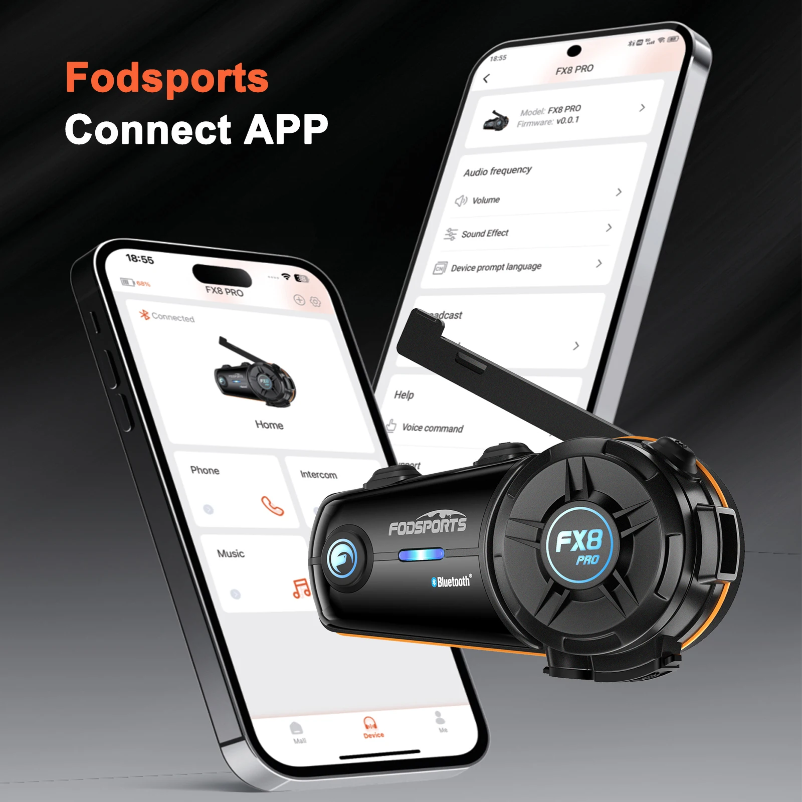 Fodsports FX8 Pro 8-Rider Bluetooth Helmet Headset