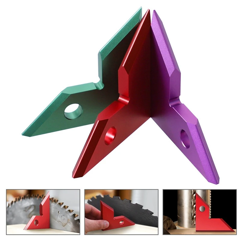 Hochpräzises Messerkanten-Winkellineal für die Holzbearbeitung aus Aluminiumlegierung 45/90 °   Internes externes Universal-Winkellineal, langlebiges Grün
