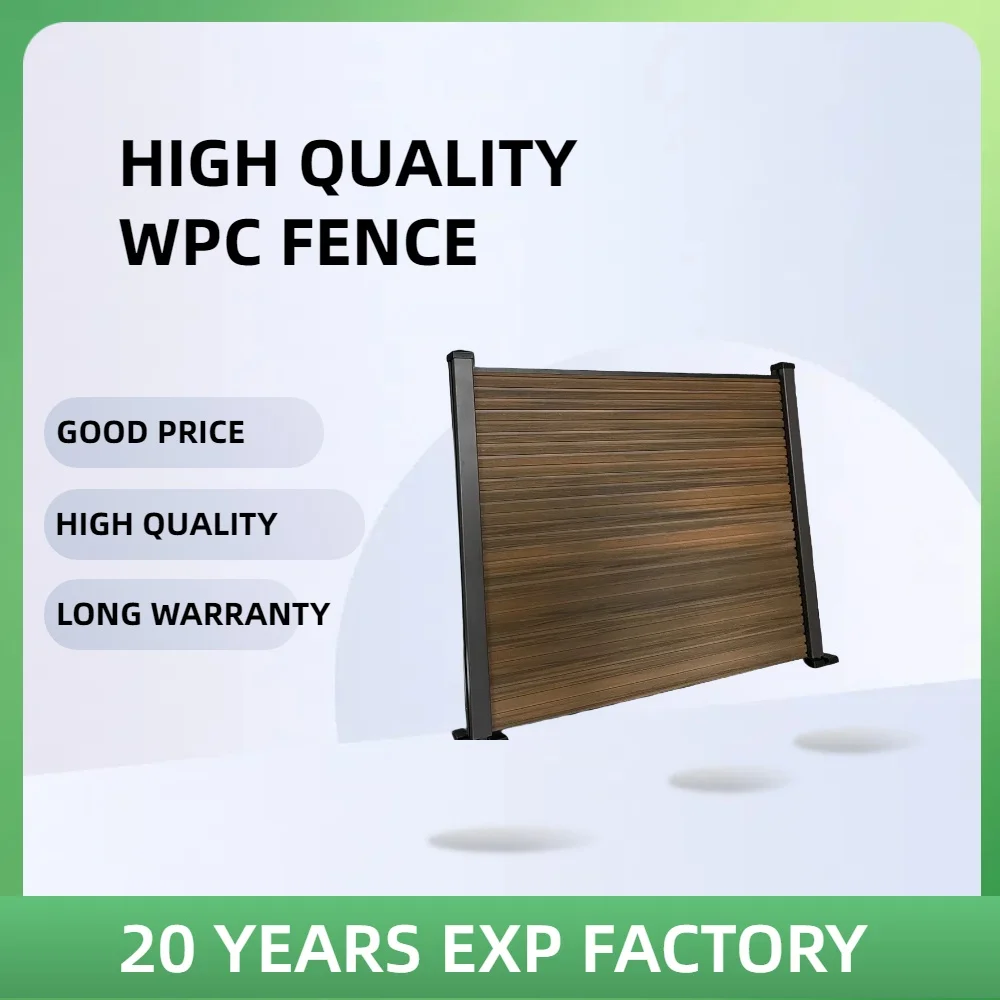 WPC 6ft And 6ft 5 Sets Durable And Long-life Plastic Garden Fence Board Waterproof Garden Composite Fencing outdoor