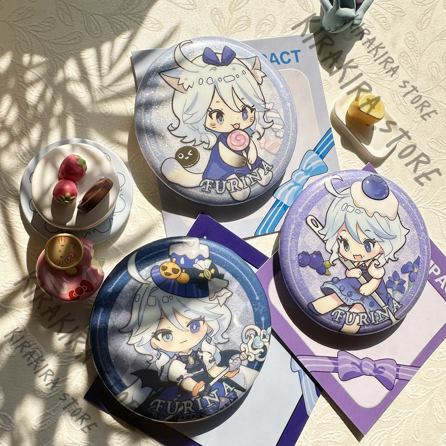 

Genshin Impact Furina Focalors Q-version Double Flash Badges Cosplay Ornaments Brooch Emblem Breastpin Birthday Present