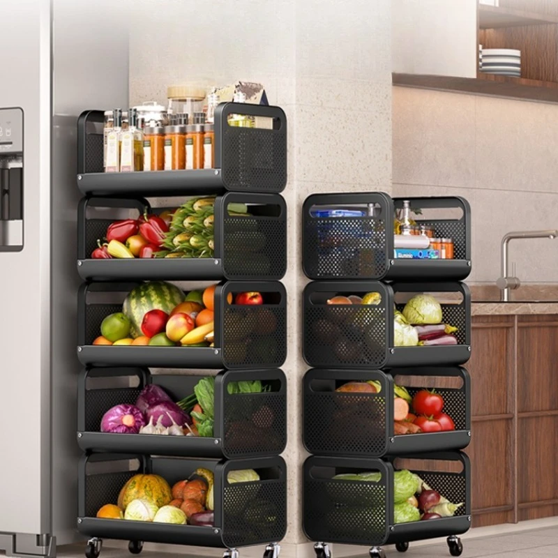 

Kitchen vegetable basket rack multi-layer floor removable storage of fruits and vegetables for home use