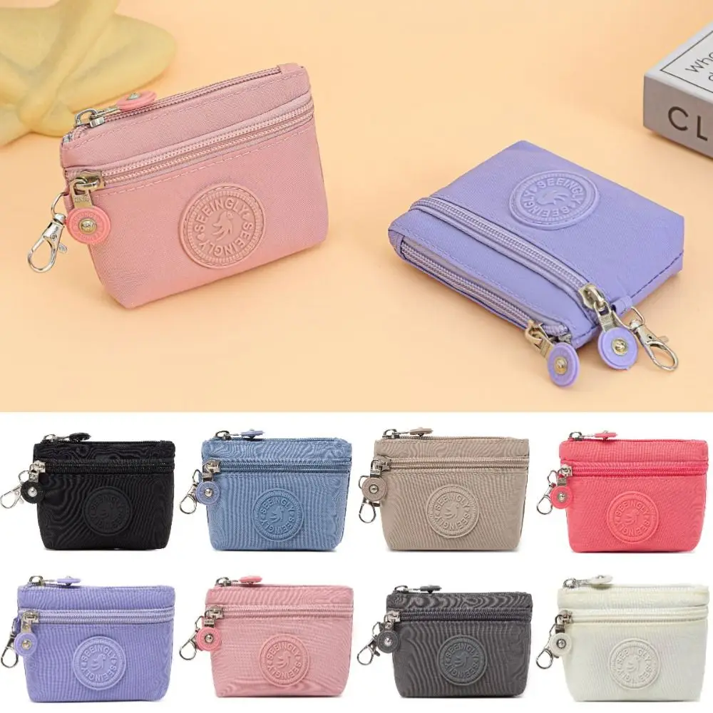 جديد بلون المرأة المحفظة النايلون مع المفاتيح عملة المحفظة سحاب عازل للماء مخلب السيدات #1