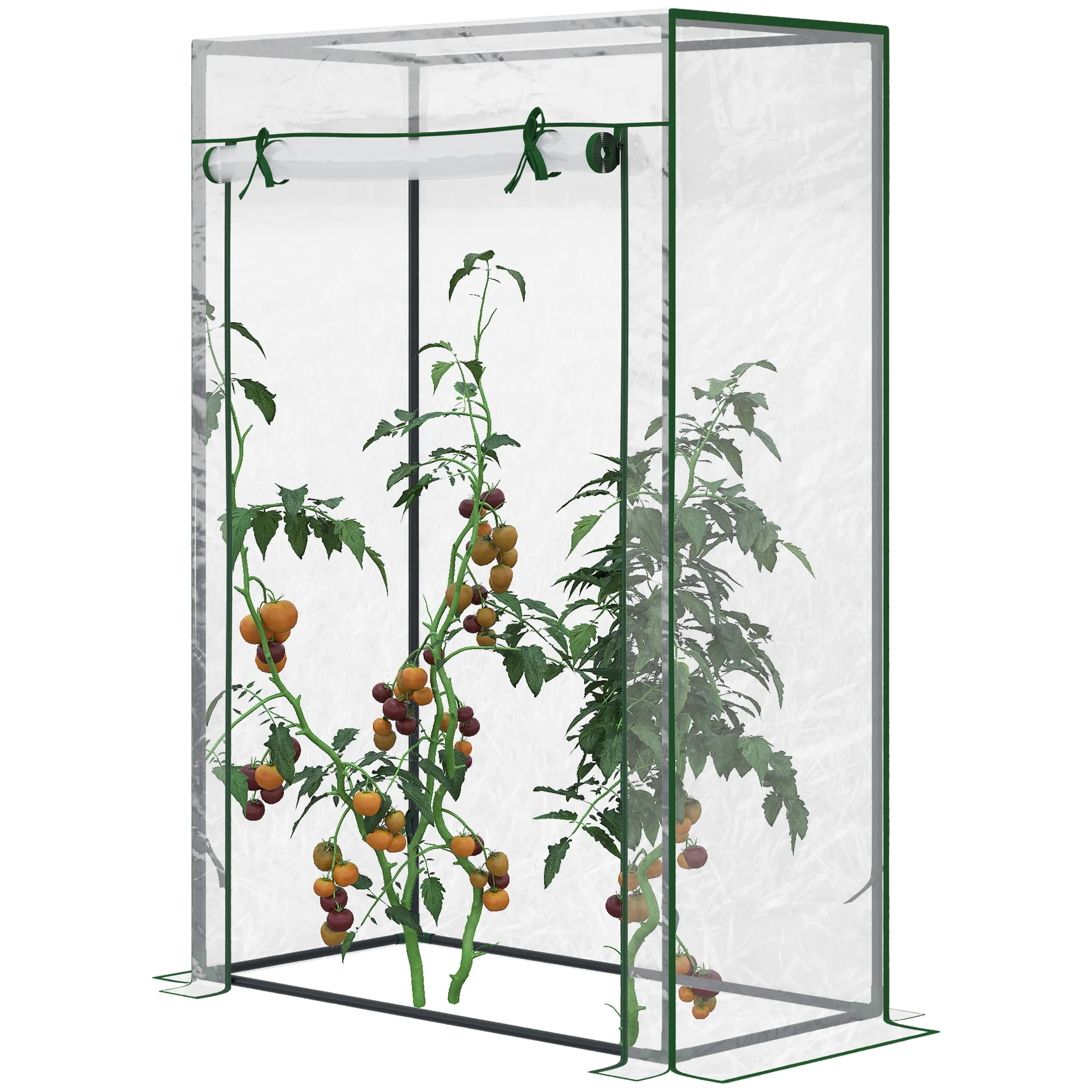 Outsunny Invernadero con Puerta Enrollable de Acero 100x50x150 cm Transparente