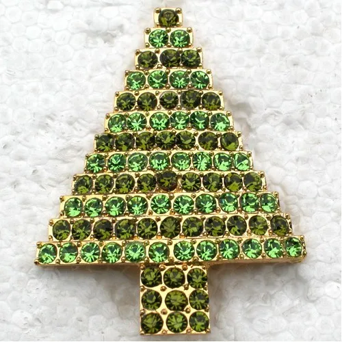 

60pcs/lot Mixed Color (Can Notes Color) Wholesale Fashion brooch Rhinestone Christmas tree Pin brooches C102015