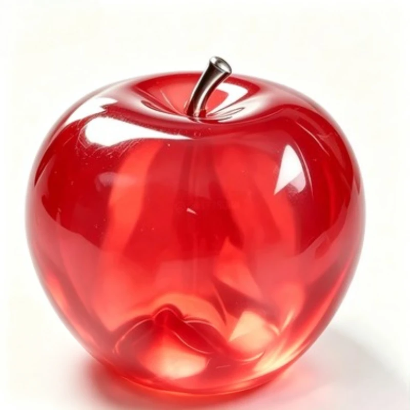 Transparent Jelly Apple Squishy Toy Soft TPR Fidget Toy, Simulation Food Stress Relief Squeeze Sensory Toy for Kids Adults