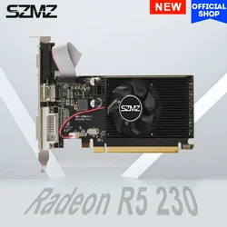 SZMZ AMD Radeon Video Card R5 230 2GB Graphic Card Office GPU Computer Graphics Card for Base Use Placa De Video