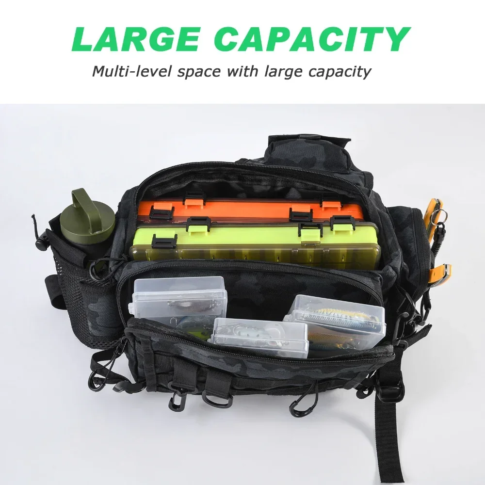 Plus XL  Fishing Bag High-Capacity Tackle Storage Lure Rod Bags Large Sea Freshwater Backpack Carpfishing Professional Equipment