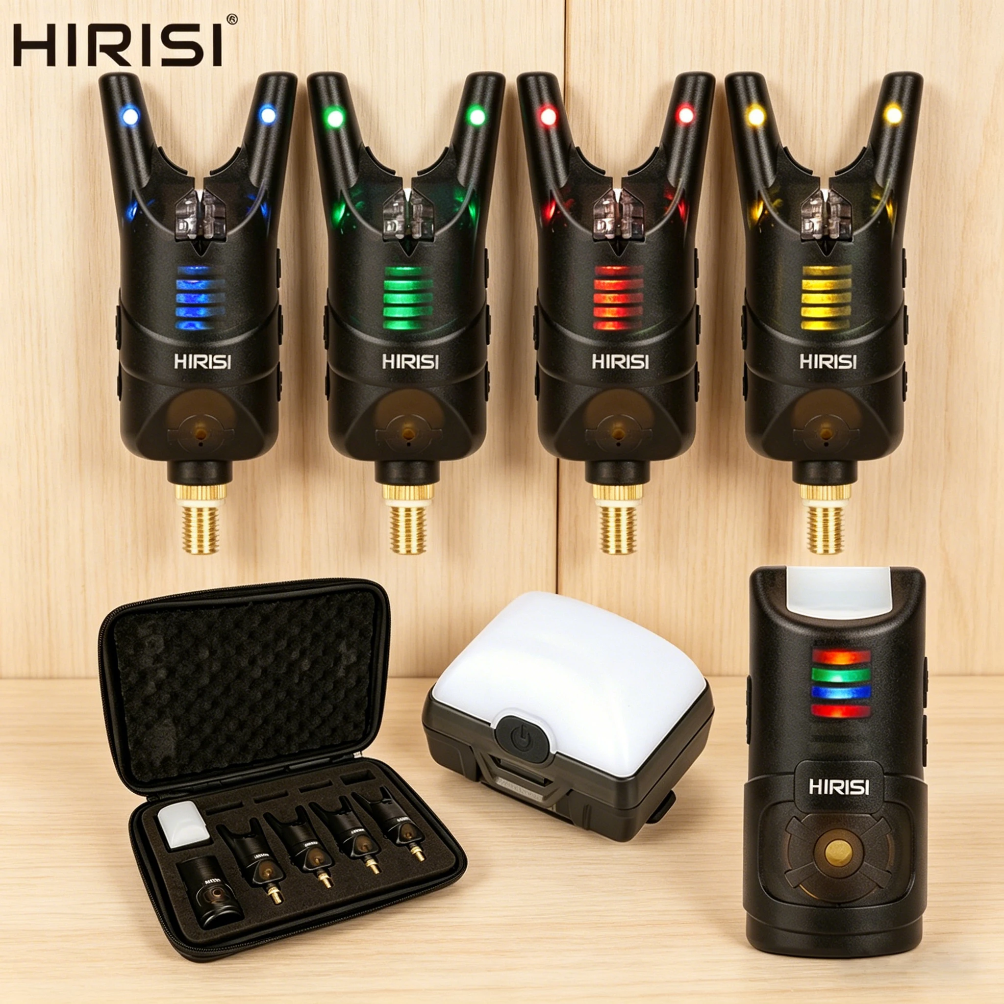 HIRISI Wireless Carp Fishing Alarm Set 120M Long Range Waterproof LED Light Bite Alarm System for Night Fishing Carp Tackle S1A