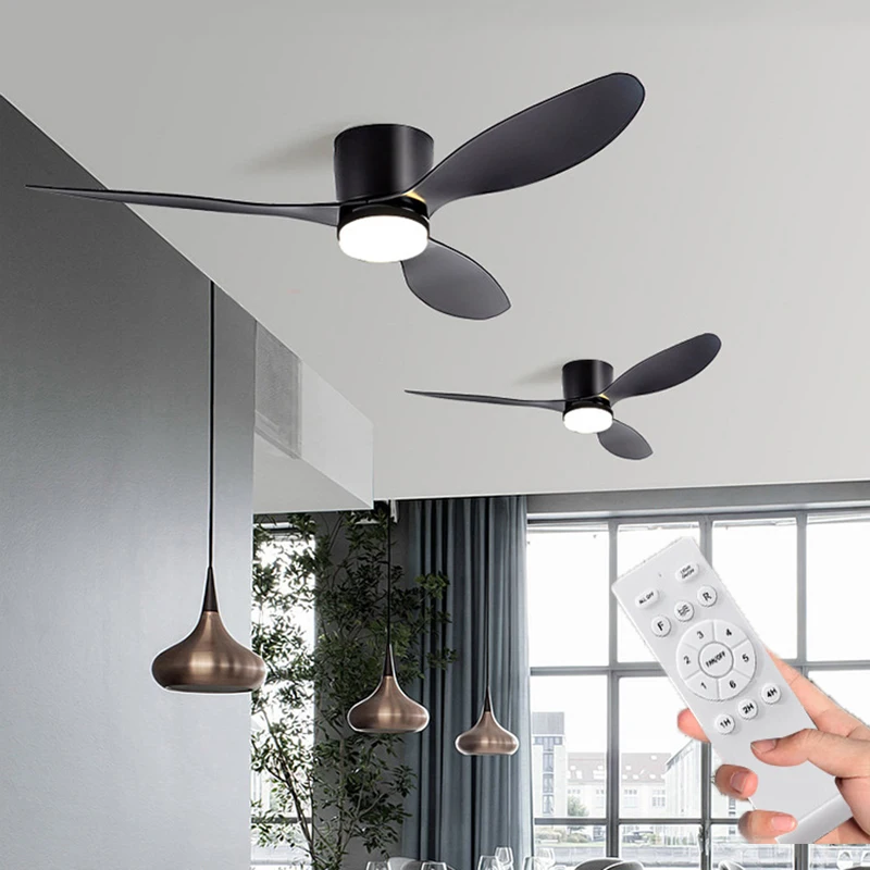 Modern Ceiling Fan Low Floor DC Motor 30W Fan With Light Loft Remote Control Decorative Home Fan With Lights 220V