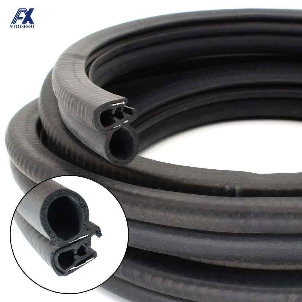 10FT Car Door EPDM Trim Seal Strip with Side PVC Bulb for Car Boat Truck RVs and Home Applications Sealing Universal Dustproof