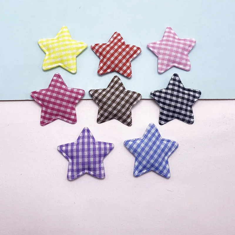 80 Stück 3,5 cm Gitterstoff-Stern-Applikationen mit Polsterung für DIY-Haarspangen, Accessoires, Kleidung, Kopfbedeckungen, Dekorations-Patches – Detail 6