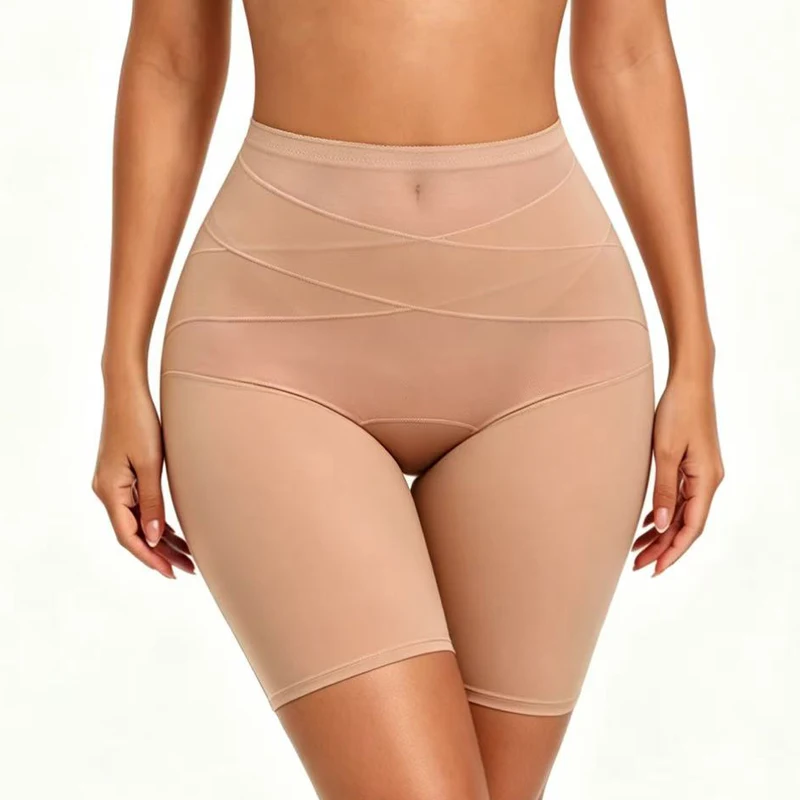 

Seamless Breathable High Waist Tummy Control Cross Compression Hip Lifter Thigh Shaper Shapewear Shorts for Women Daily Wear