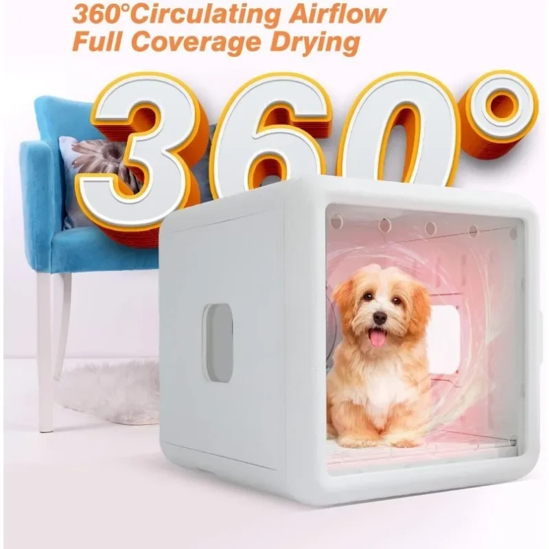 65L Automatic Pet Dryer Box for pets with Smart Temperature Control 360 Drying Quick Drying Pet Hair Adjustable Temperature