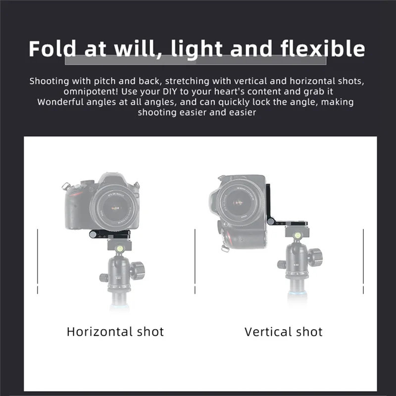 A92Z Universal Camera Accessory Folding Board 1/4 Screw Vertical Horizontal Video For Dslr Nikon Canon Sony Fuji