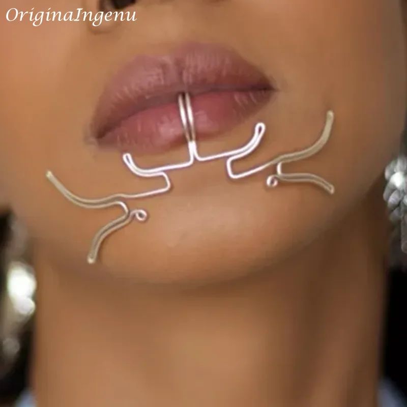 

Серебряное украшение для пирсинга губ ручной работы из серебра 925 пробы, имитация пирсинга, устойчивое к потускнению, в стиле панк, серебряное кольцо для губ