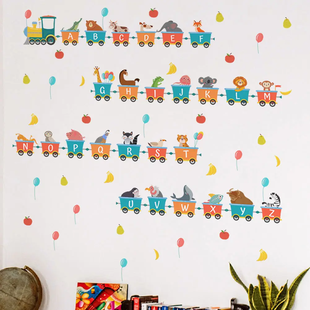 

Wall Stickers Transports Vehicles Decals Playroom Living Cartoon Train Modeling Christmas Decorations