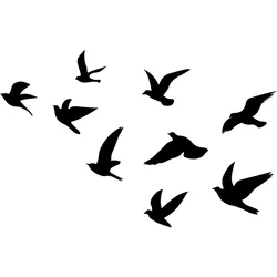 9pcs Black Birds Wall Decals Flying Bird Theme Wall Decor for Home Bedroom Living Room Decoration Wall Sticker Vinyl Transfer